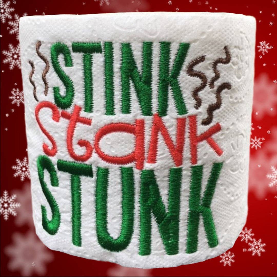 Designs by Robyn - Wholesale Gag Gift/Novelty Gift - Stink Stank Stunk | Embroidered Toilet Paper | Gag Gift1