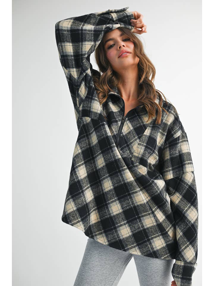 AEMI + CO - Wholesale Sweatshirt - Women's - 8421EK Mya Plaid Pullover 13