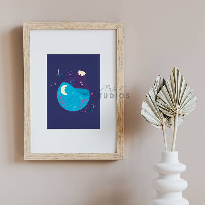 Space in a Bottle 5x7 Print | Occult Witchcore Cottagecore for wholesale by MH Studios