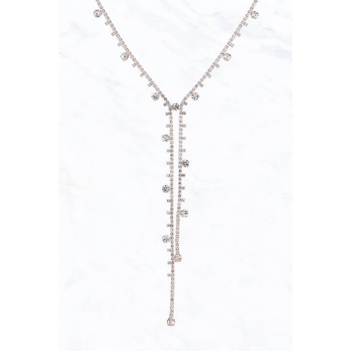 Suzie Q USA - Wholesale Y-Neck/Lariat Necklace - Rhinestones Vintage Lariat Y-Drop Necklace