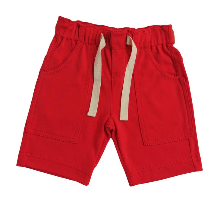 BOY-Cargo Shorts-Tomato for wholesale by Lemon Loves Lime