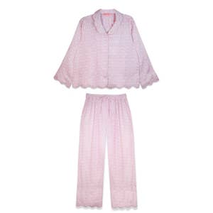 Binding Trim Classic Pure Silk Pajamas Set