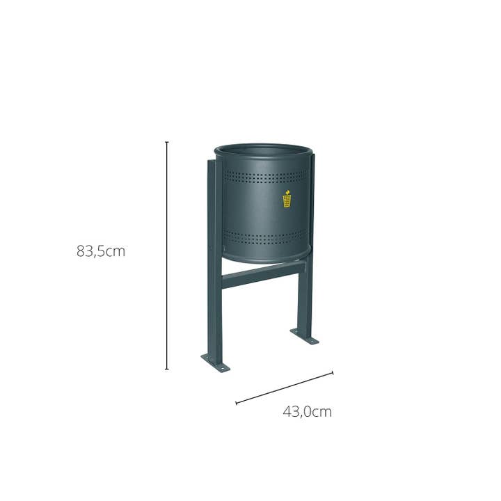 MEDEL OFFICE - Wholesale Outdoor Ornament/Decor - 82L Oxidon Metallic Outdoor Waste Bin with Anchor and Discharge1