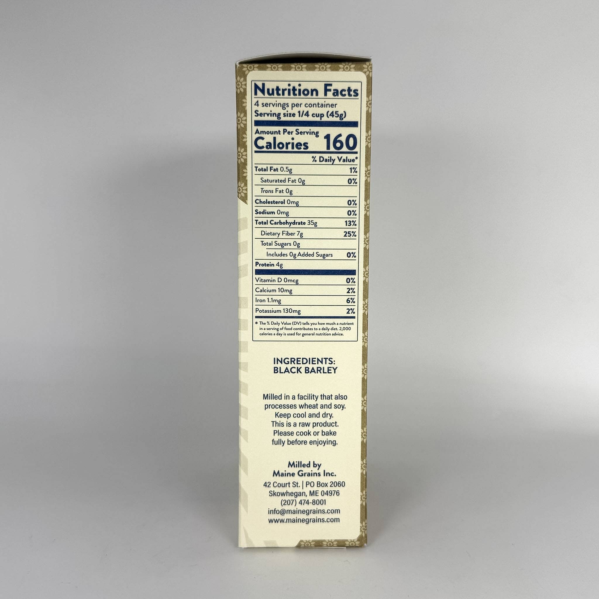 Maine Grains - Wholesale Whole Grains - Black Nile Barley / Case of 63