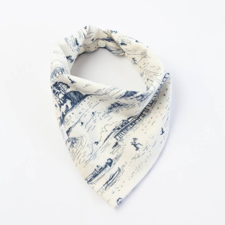 Ollie Bandana Bib - Vintage Marine for wholesale by Hemming Birds