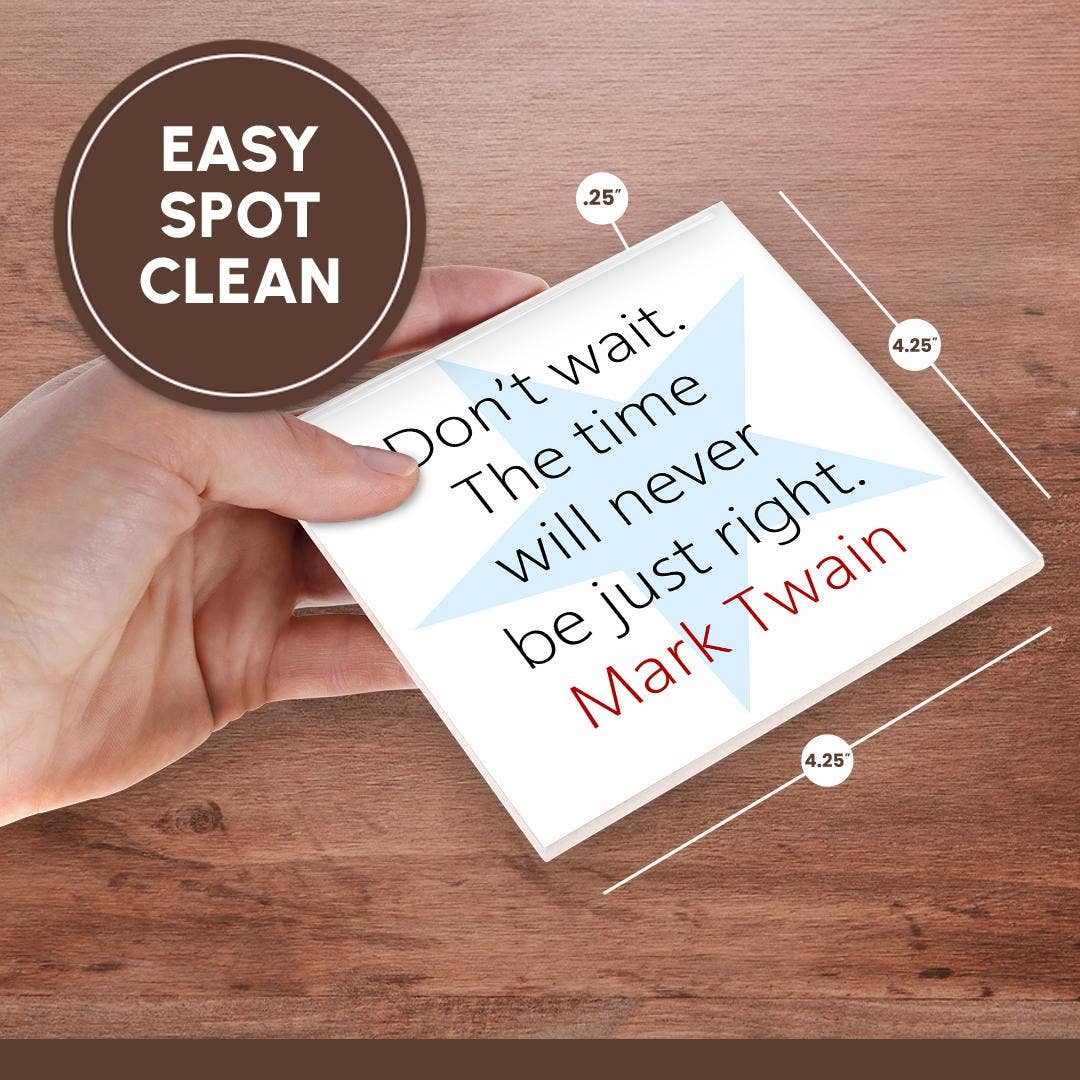 3dRose - Wholesale Coasters - 3dRose, Mark Twain Quotes - Do not wait, Coaster6