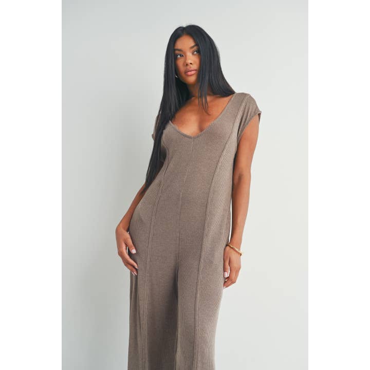 Peace Love Line - Wholesale Jumpsuit - Women's - SLI4553 - RIBBED STRAIGHT LEG JUMPSUIT5