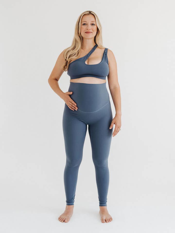 AXK CORE Classic Maternity Legging - Blue for wholesale by AXK Maternity