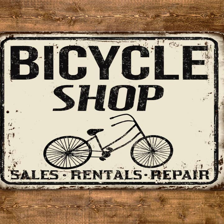 Cykelbutik Sign Sales Uthyrning Reparationer Vintage för wholesale av Game Time Prints
