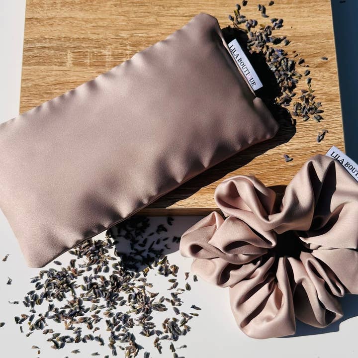 lavender eye pillow & scrunchie set | warm sands for wholesale by Lila Boutique