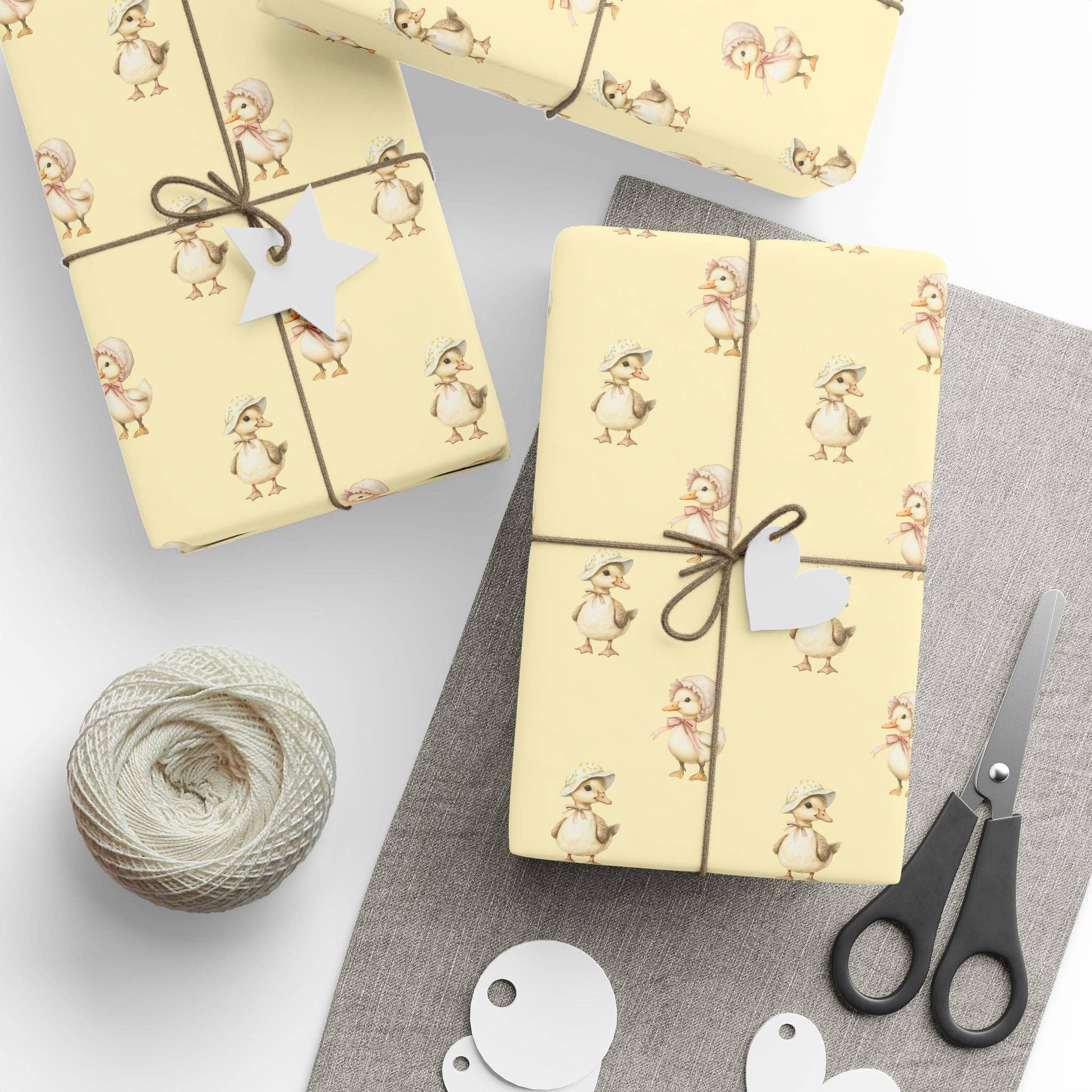 Lokipawz - Wholesale Flat Wrap - Charming Yellow Baby Duck Wrapping Paper9
