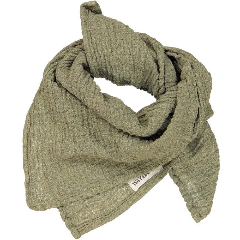 WAYDA - Vente Écharpe – femme - Écharpe en mousseline de coton OLIVE Drakensberg1