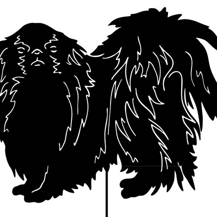 Japanese Chin Garden Stake or Wall Hanging for wholesale by Rustica Ornamentals