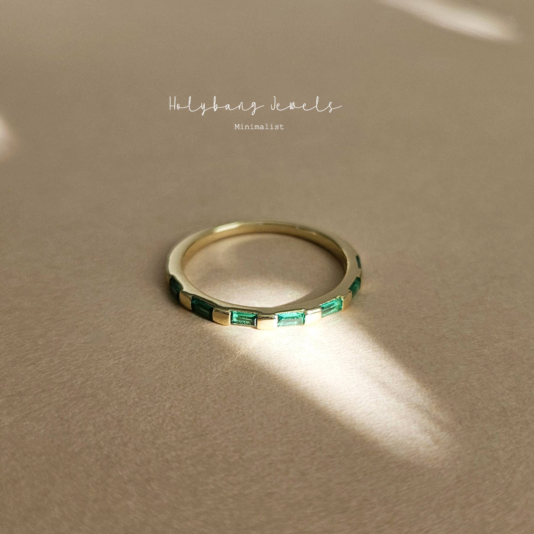 HolyBang Jewels - Wholesale Multi-Stone Ring - EMERALD BAGUETTE RING - R-F4210