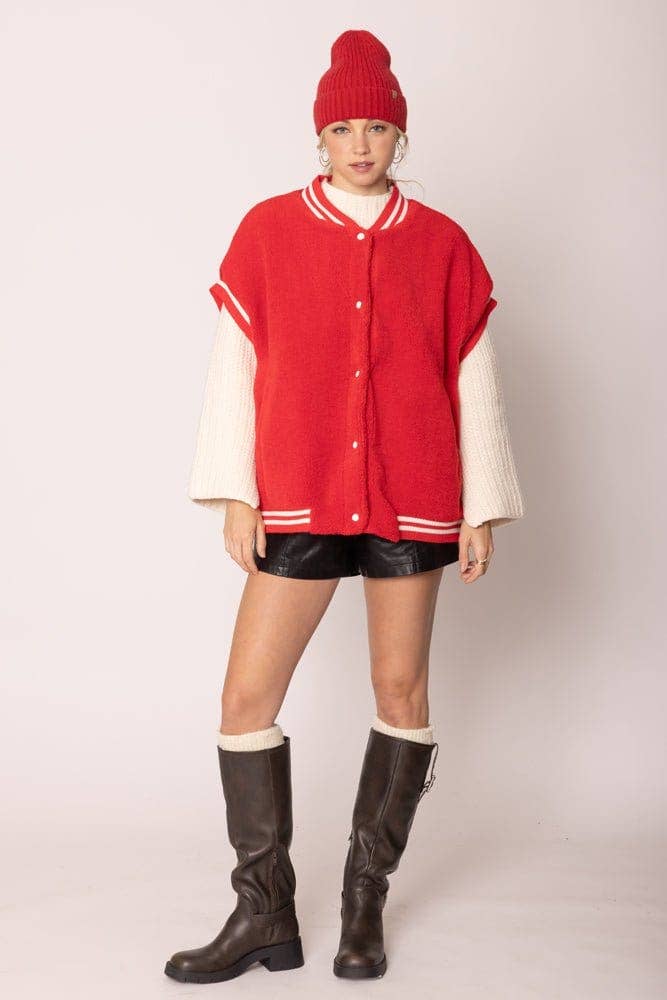 MiMi Wholesale - Wholesale Outerwear Vest - Women's - QCV420019 College Colors Sherpa Varsity Vest22