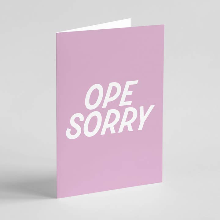 Ope Undskyld lykønskningskort for engroshandel hos Byway Press