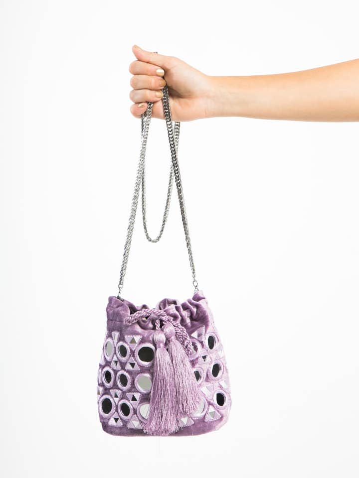 Potli Mirrors Mini Bag - Lavender for wholesale by Naylila