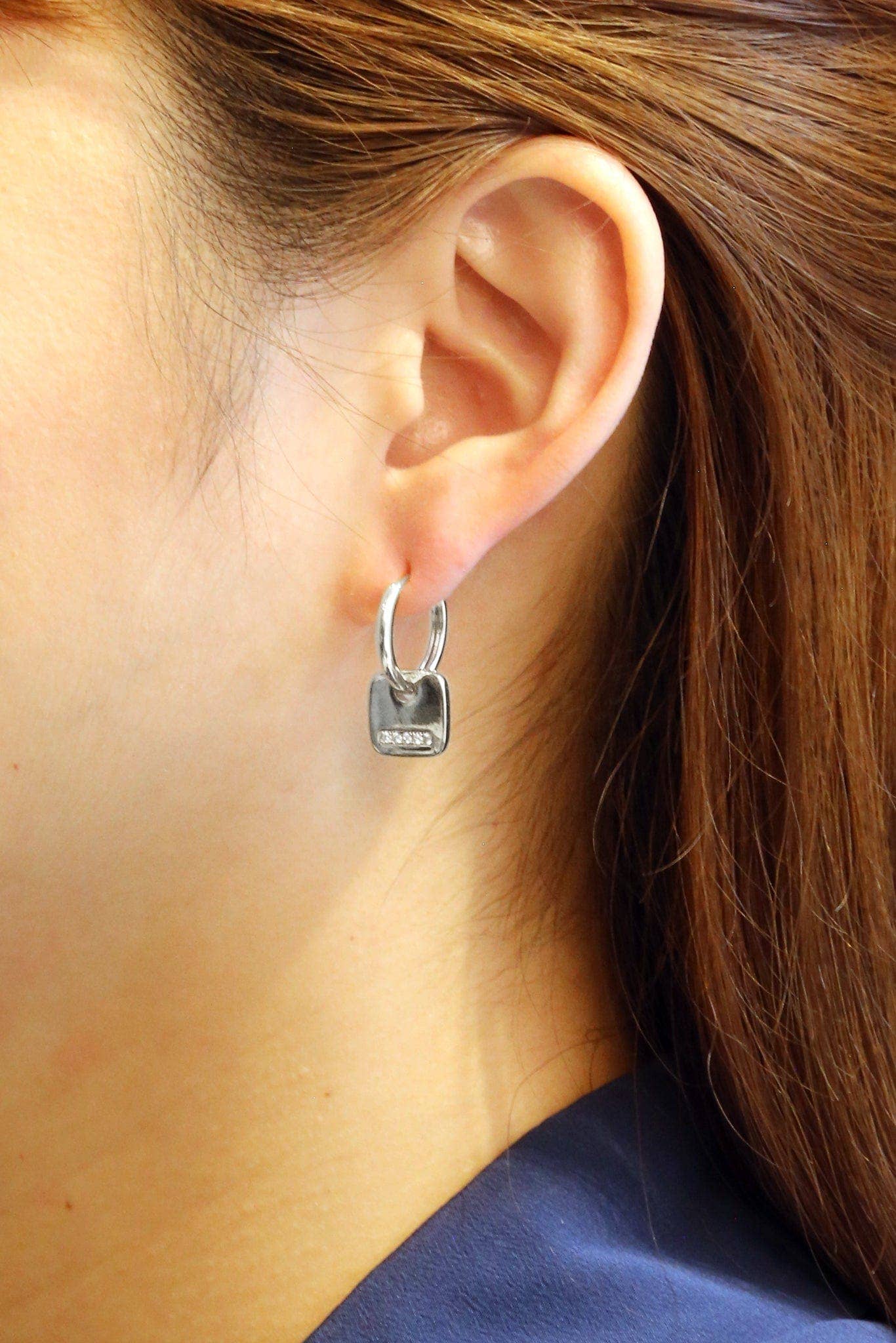 MiMi Wholesale - Wholesale Hoop Earrings - SJE310535 14K Dipped CZ Paved Tagged Hoop Earrings2