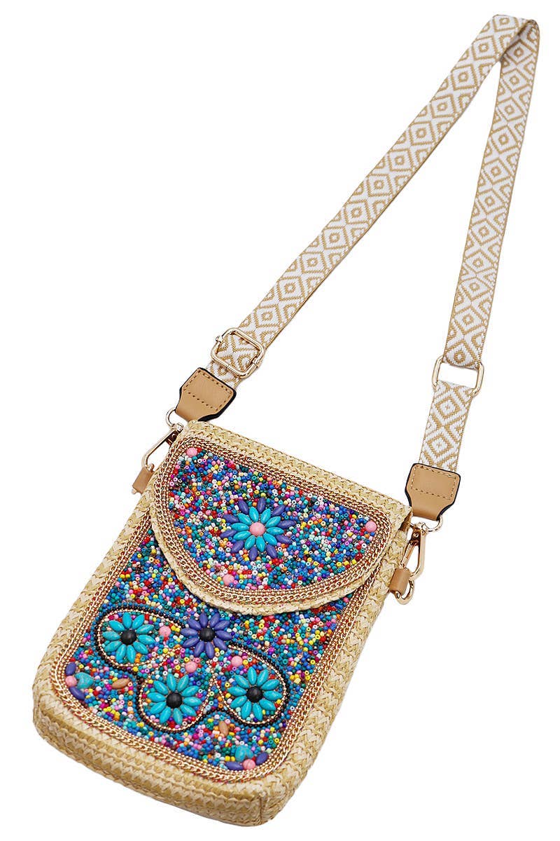 Cap Zone - Wholesale Crossbody Bag - Women's - Daisy Bohemian Artisan Beaded Crossbody Bag2