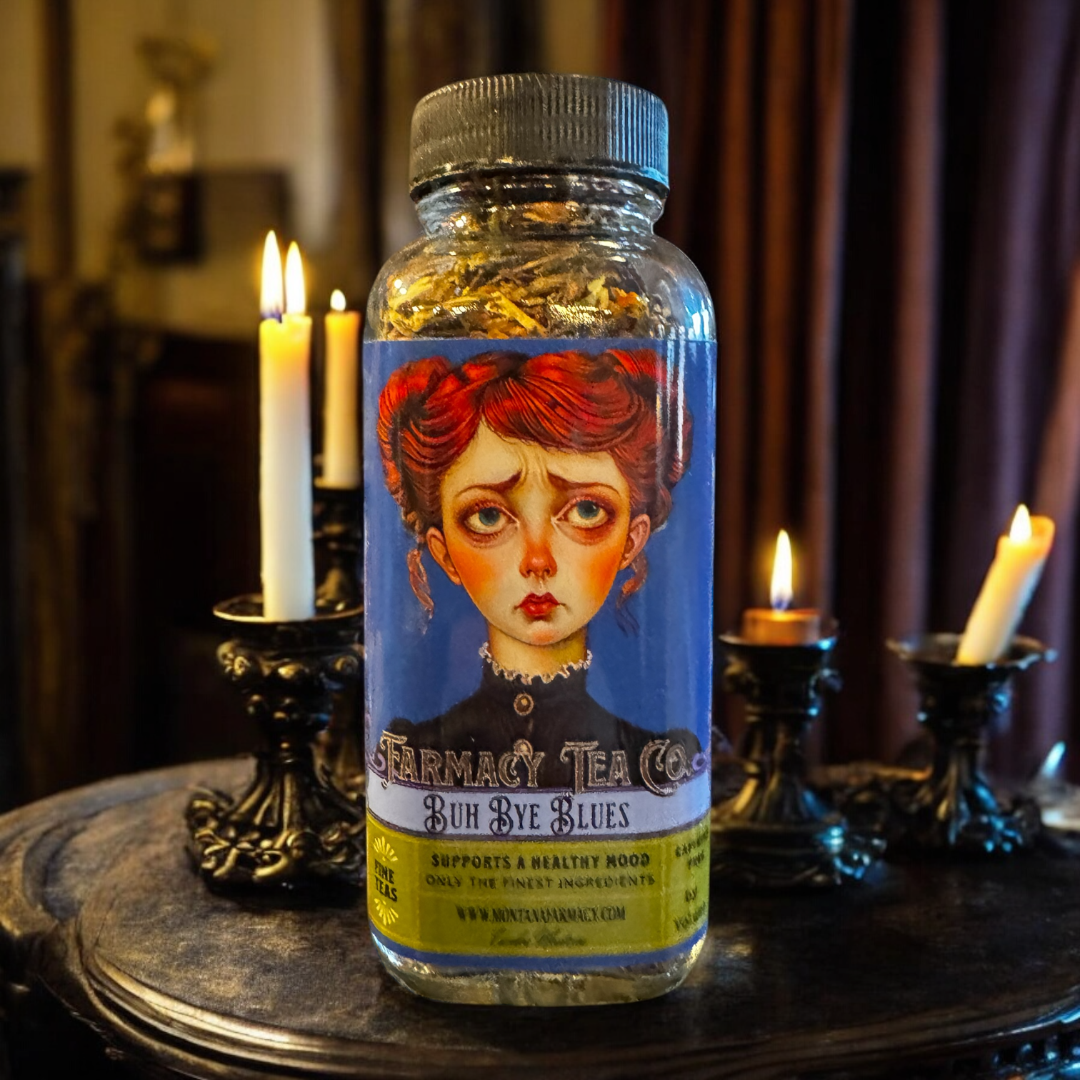 Montana Farmacy - Wholesale Health/Detox Tea - Buh Bye Blues Mental Wellness & Sad Support Vintage Tea1