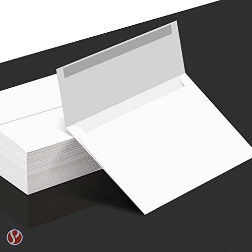 Fine Cardstock - Wholesale Envelopes - A2 Blank White Envelopes – For 4.25" x 5.5" Greeting Cards, Invitations, Postcards | 4 3/8" x 5 3/4" | 24lb Bond (90gsm) Square Flap | 100 per Pack5