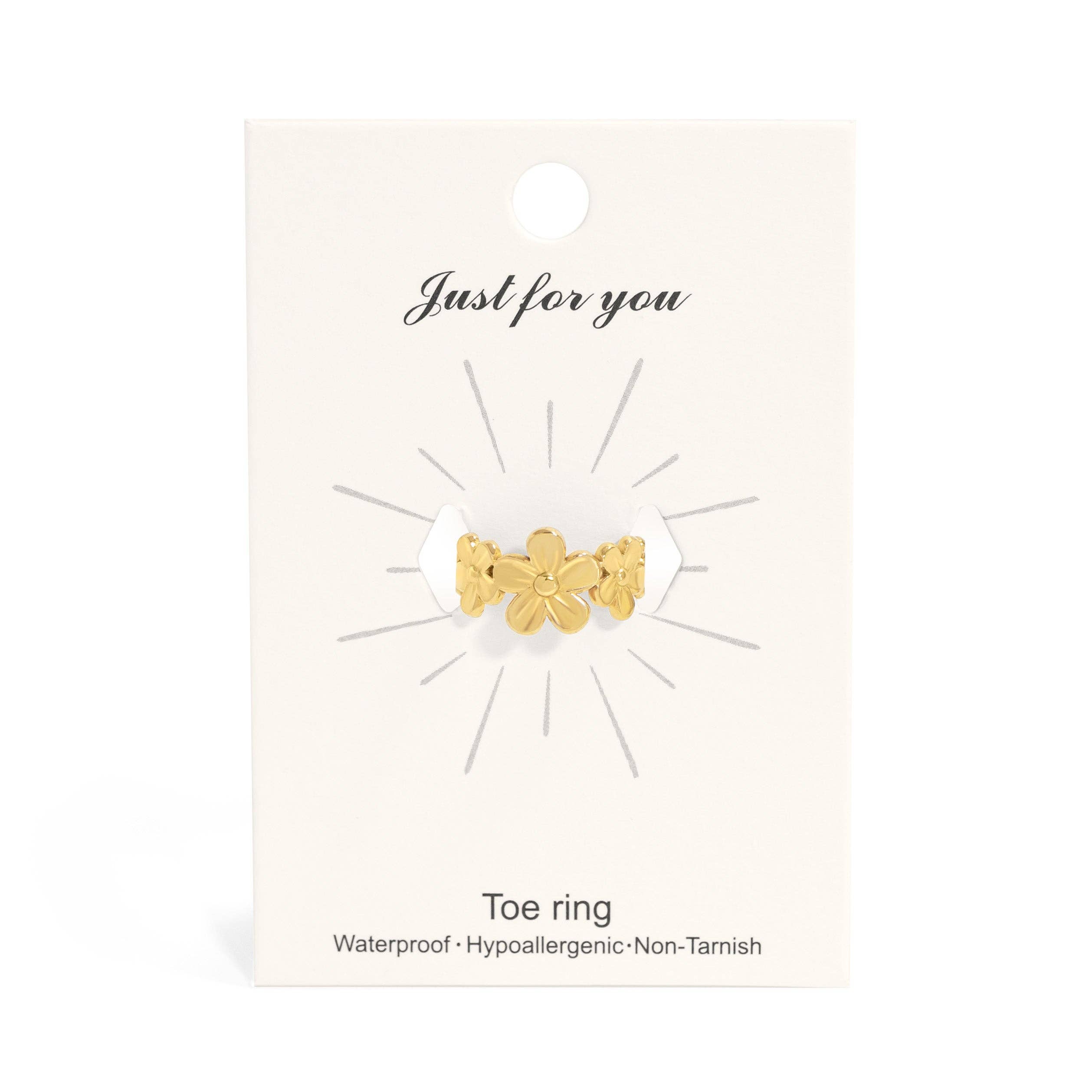 WJW – wholesale Tåring – Tåing i rostfritt stål med 18K guld PVD och blommönster