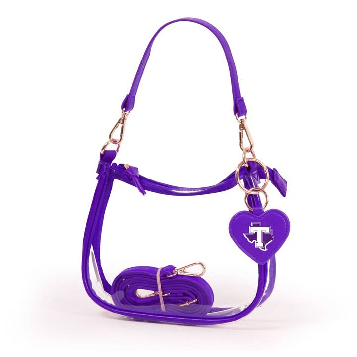 Tarleton State Texans Clear Clara Purse with Heart Charm for wholesale by Desden