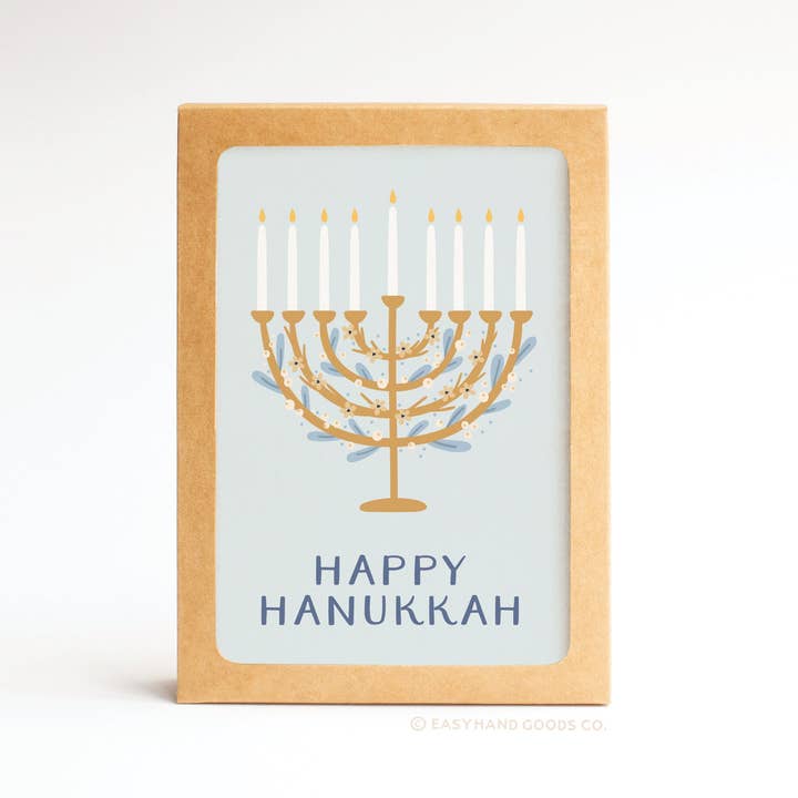 Conjunto de Notas de Saudação Dobradas com Menorá Floral Feliz Hanukkah por atacado de Easyhand Goods – formerly Onderkast
