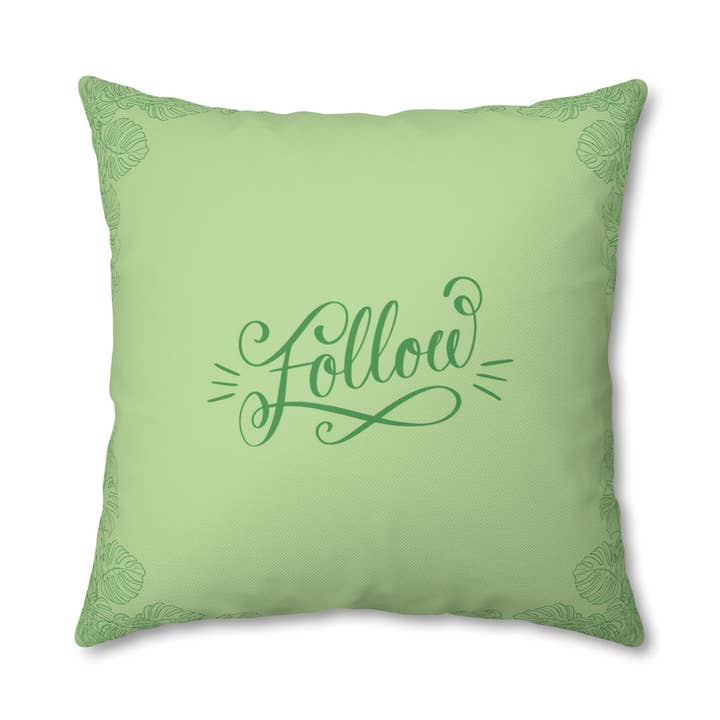 Follow Pillow Case - Throw Pillow Cover - Grandmillennial Style for wholesale by Peccole House