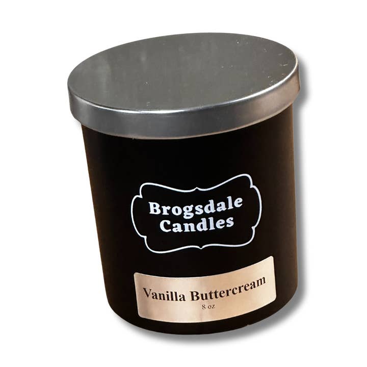 Vanilla Buttercream Hand poured soy blend wooden wick candle for wholesale by Brogsdale Candles