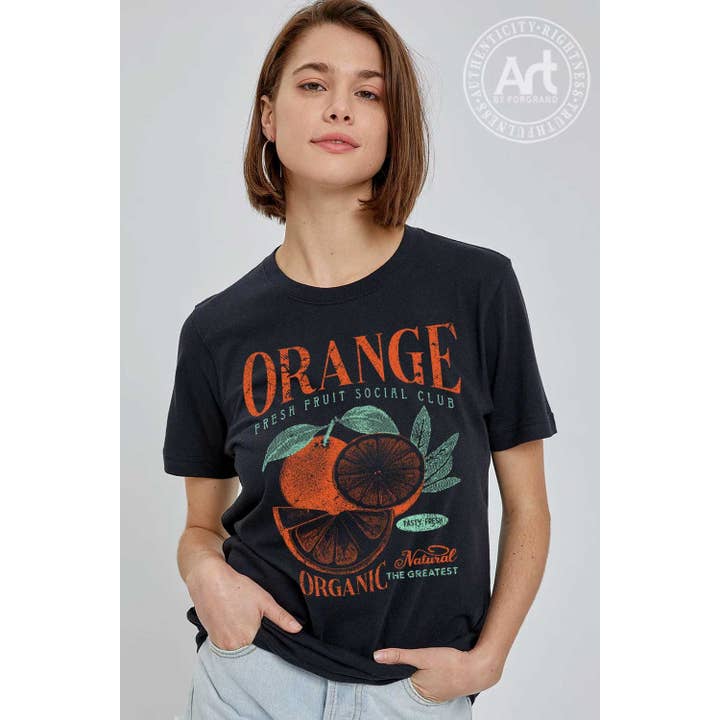ORANJE BIOLOGISCH REGULIER T-SHIRT voor wholesale door Art by Forgrand