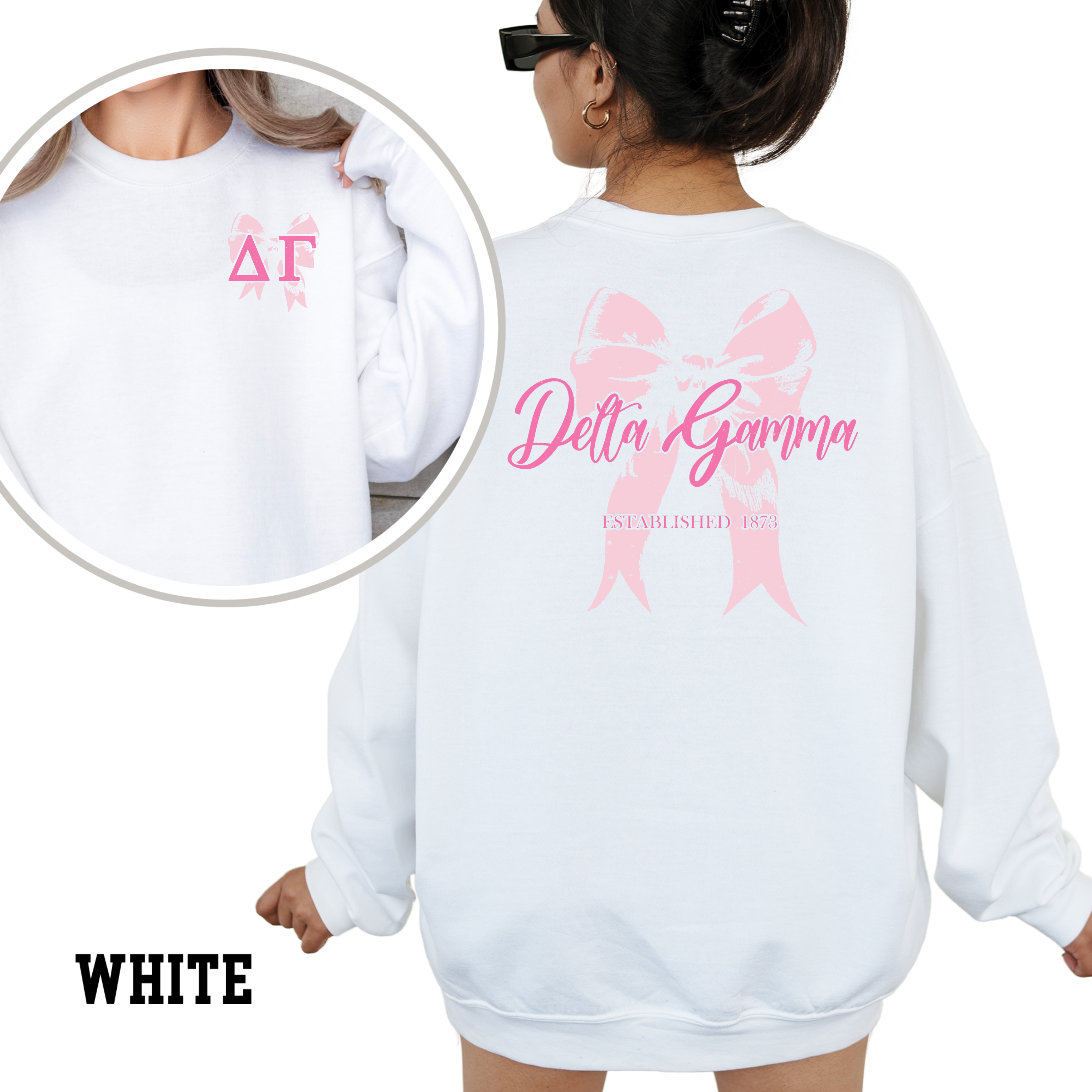Kite and Crest - Wholesale Graphic Sweatshirt - Women's - Pink Ribbon Sorority Sweatshirt11
