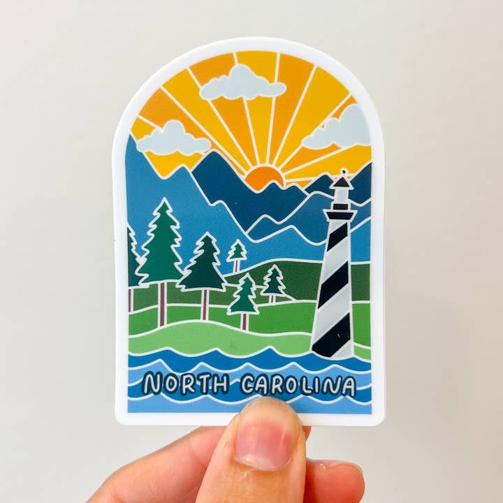 North Carolina Arch Sticker for wholesale by Amber Taylor Creative