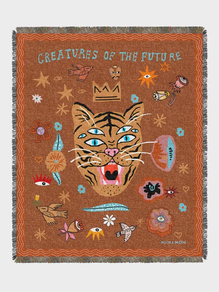 Cotton Blanket Ultimate Cuddle Companion - Happy Tiger for wholesale by Min & Mon