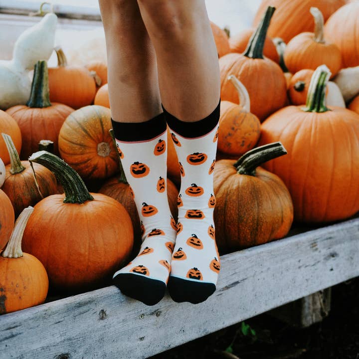 Woven Pear - Venta al por mayor Calcetines - Mujer - Calcetines de tripulación, Jack O'Lantern
