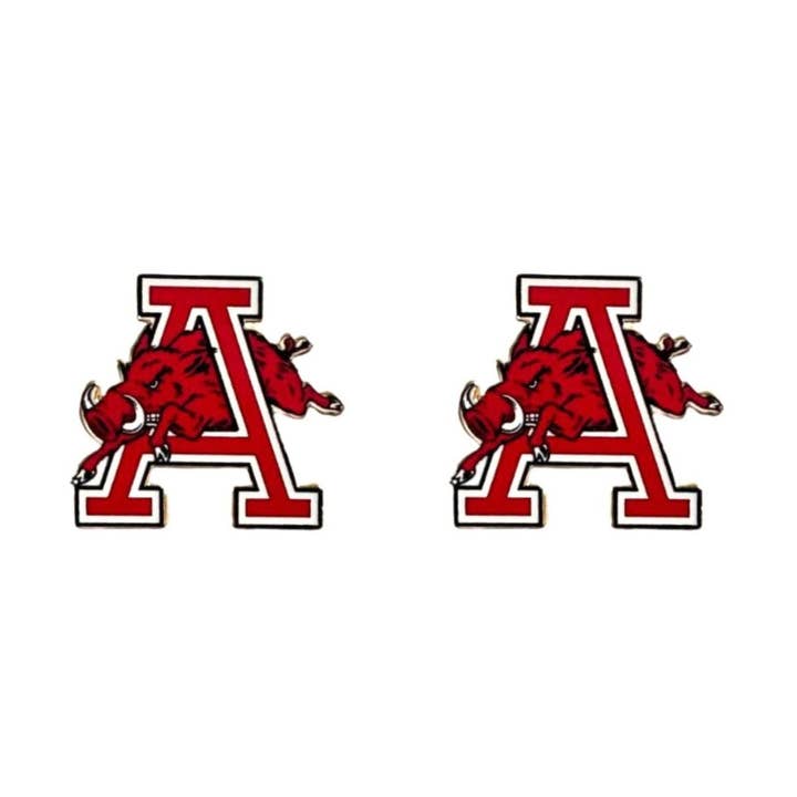 College Vault Arkansas Logo Stud Earrings for wholesale by Brianna Cannon
