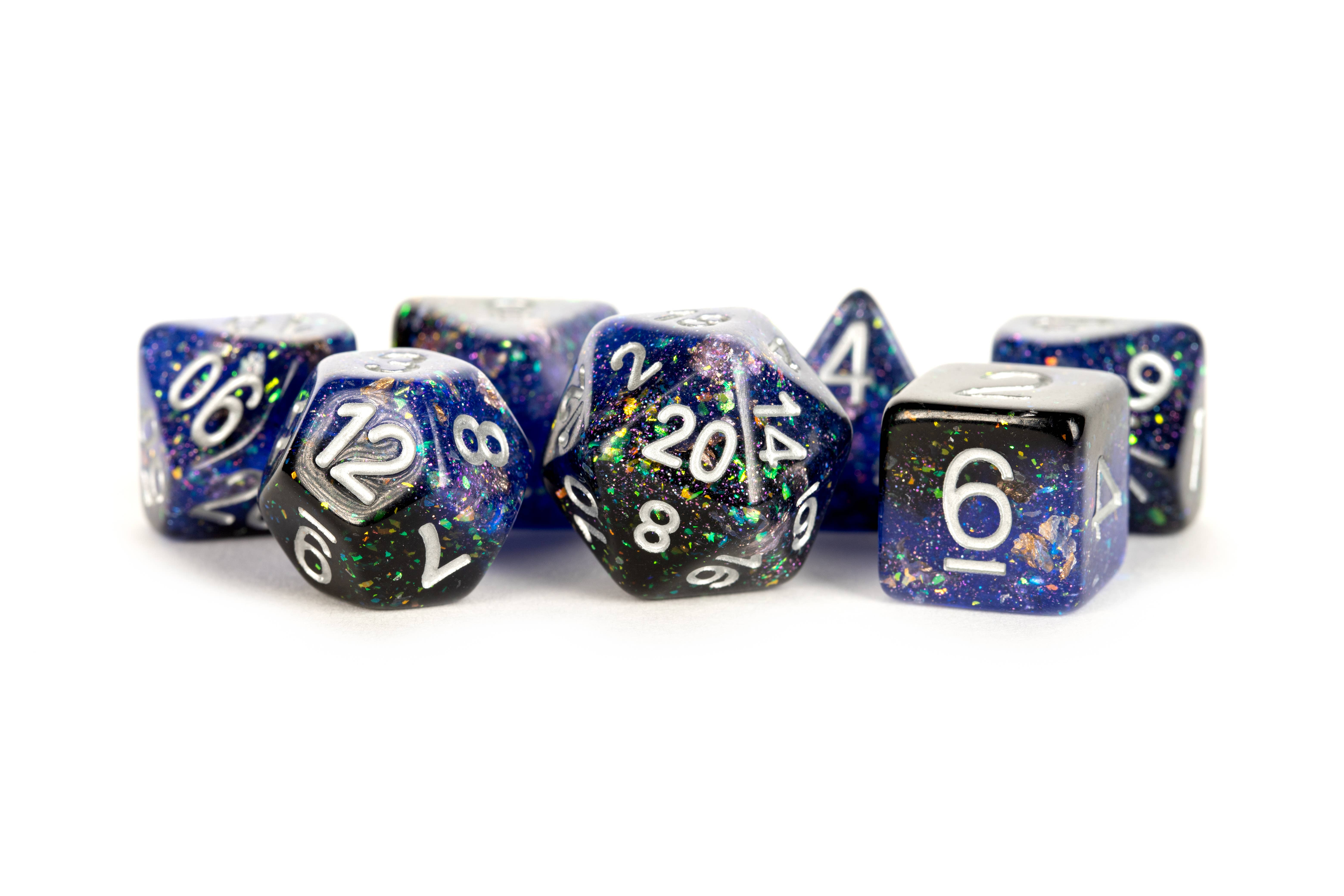 FanRoll by Metallic Dice Games – Engroshandel Terninger – Farverig evig harpiks polyhedral DND terningssæt (4 farver)1