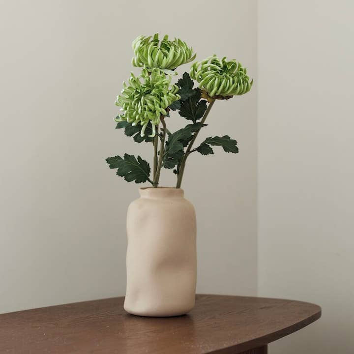 Crisantemo verde artificial - alta gama - tacto real para venta al por mayor de Flowrette