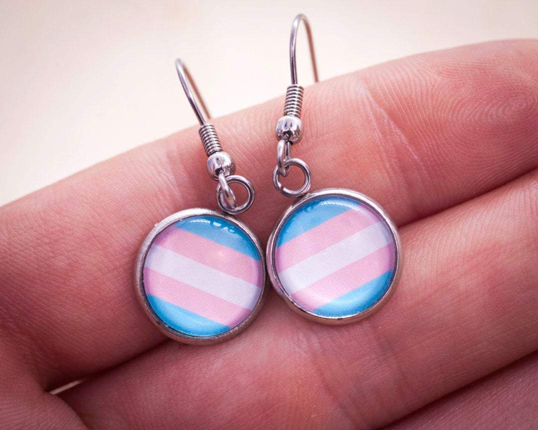 Crafty Queer Studio - Wholesale Stud/Post Earrings - Transgender flag pride LGBTQ+ earrings - stud or dangle4