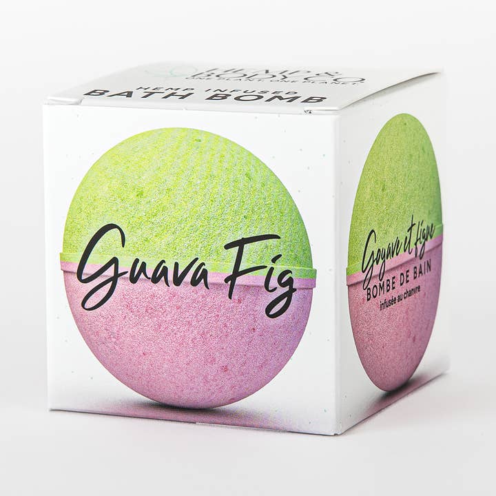 Hampa-infunderad badbomb - Guava Fig för wholesale av Hemp & Body Co