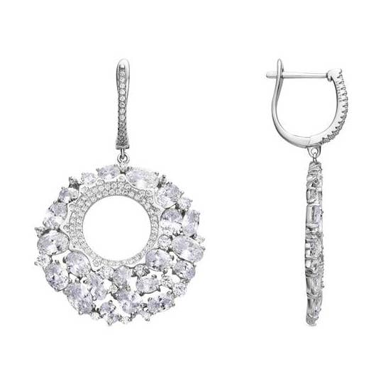 Pendientes Luxenter de Plata de Ley 925 y Circonita Brillante acabado en rodio - Kromwa para venta al por mayor de Luxenter