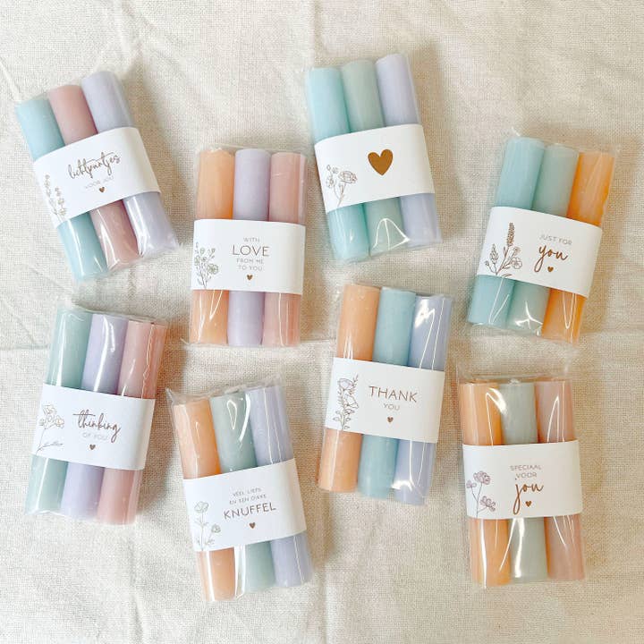 My Paperstation - Wholesale Tapered Candle/Candlestick - Candles 'Just for you' bright1