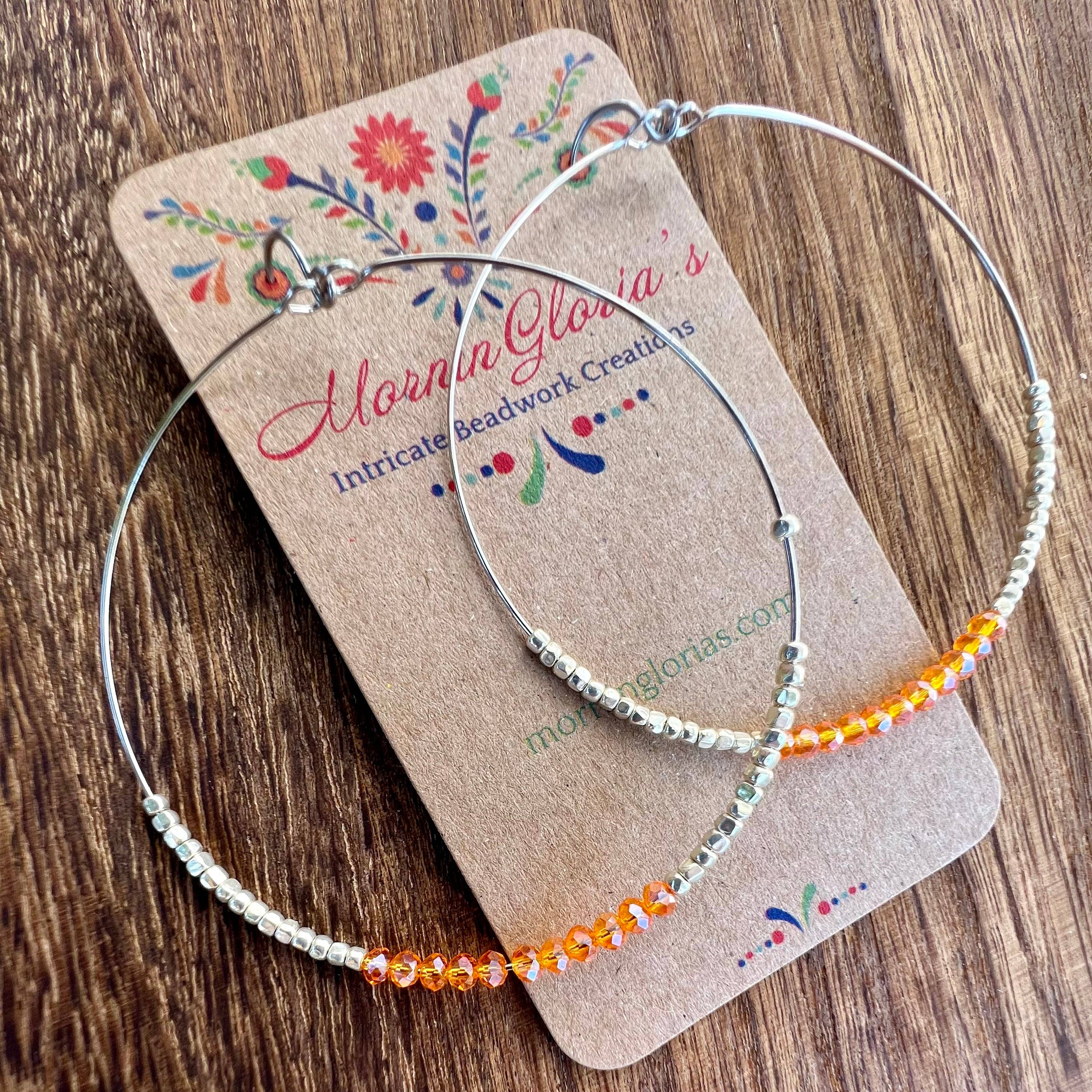 MorninGloria's - Wholesale Hoop Earrings - Crystal Beaded Hoop Earrings2