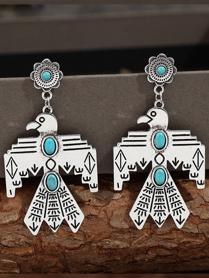 Turquoise Earle Metal Earrings SP336 for wholesale by UNISHE