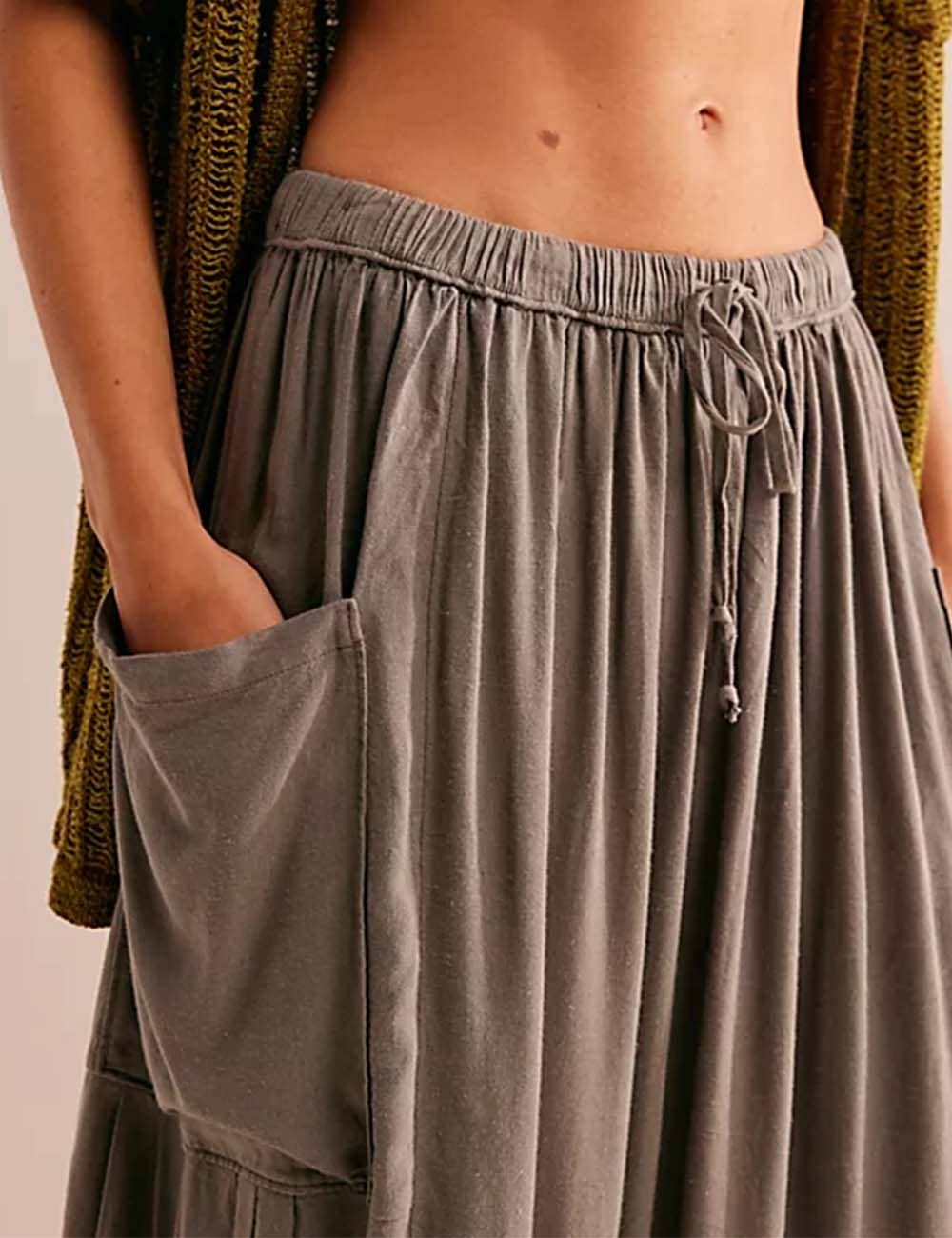 Sweetkama - Wholesale Pants - Women's - Ladies Elastic Waist String Tie Pocket Cuzy Pants27