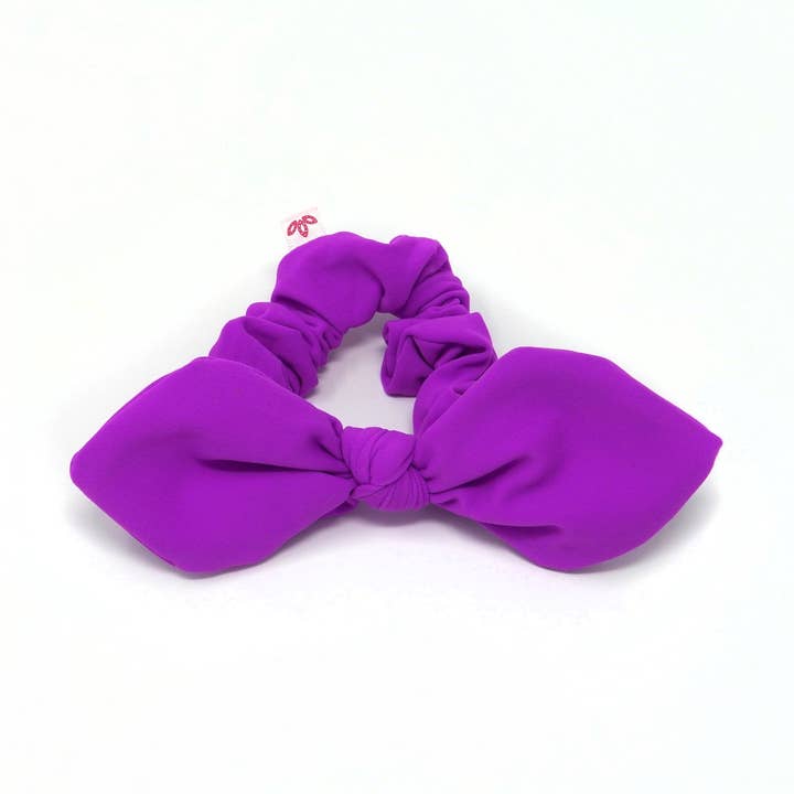Violet Neoprene Bow Scrunchie for wholesale by La Bella