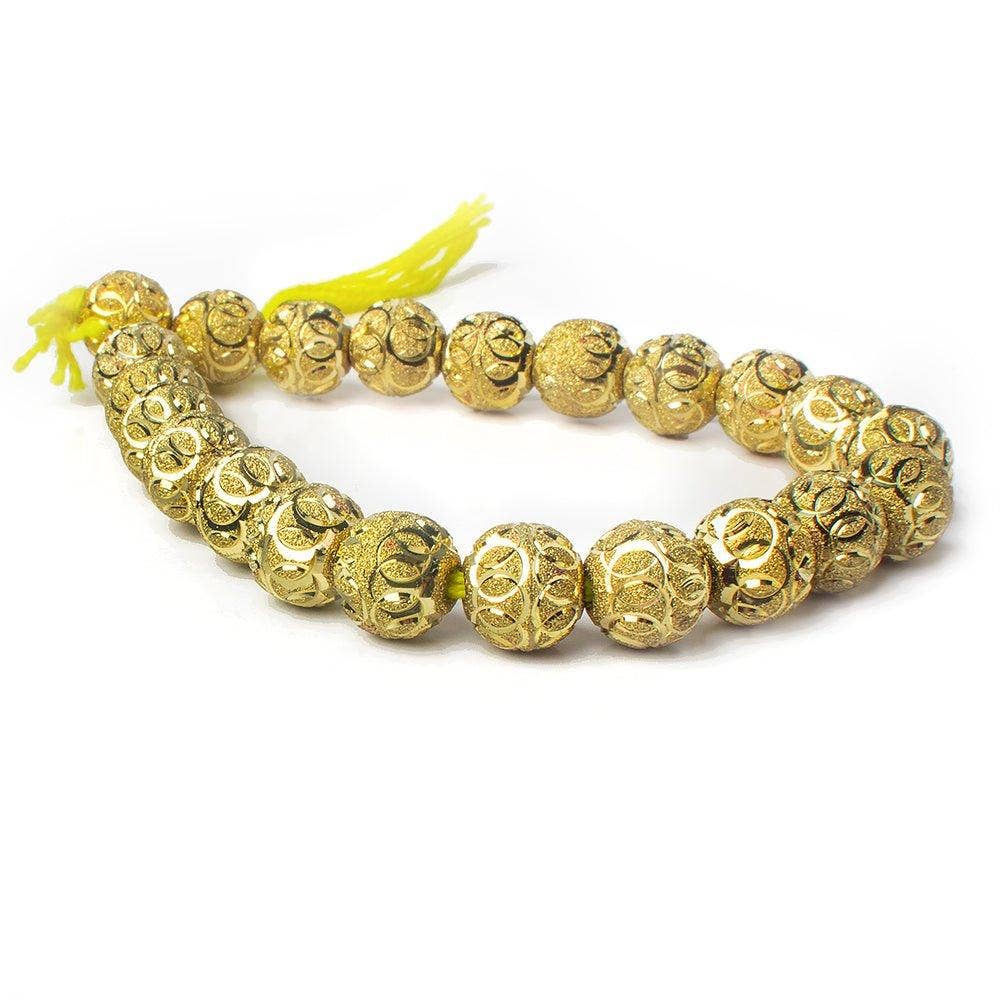The Bead Traders - Wholesale Beads - 10mm Brass Circle Cut Stardust Rounds 8 inch 21 beads2