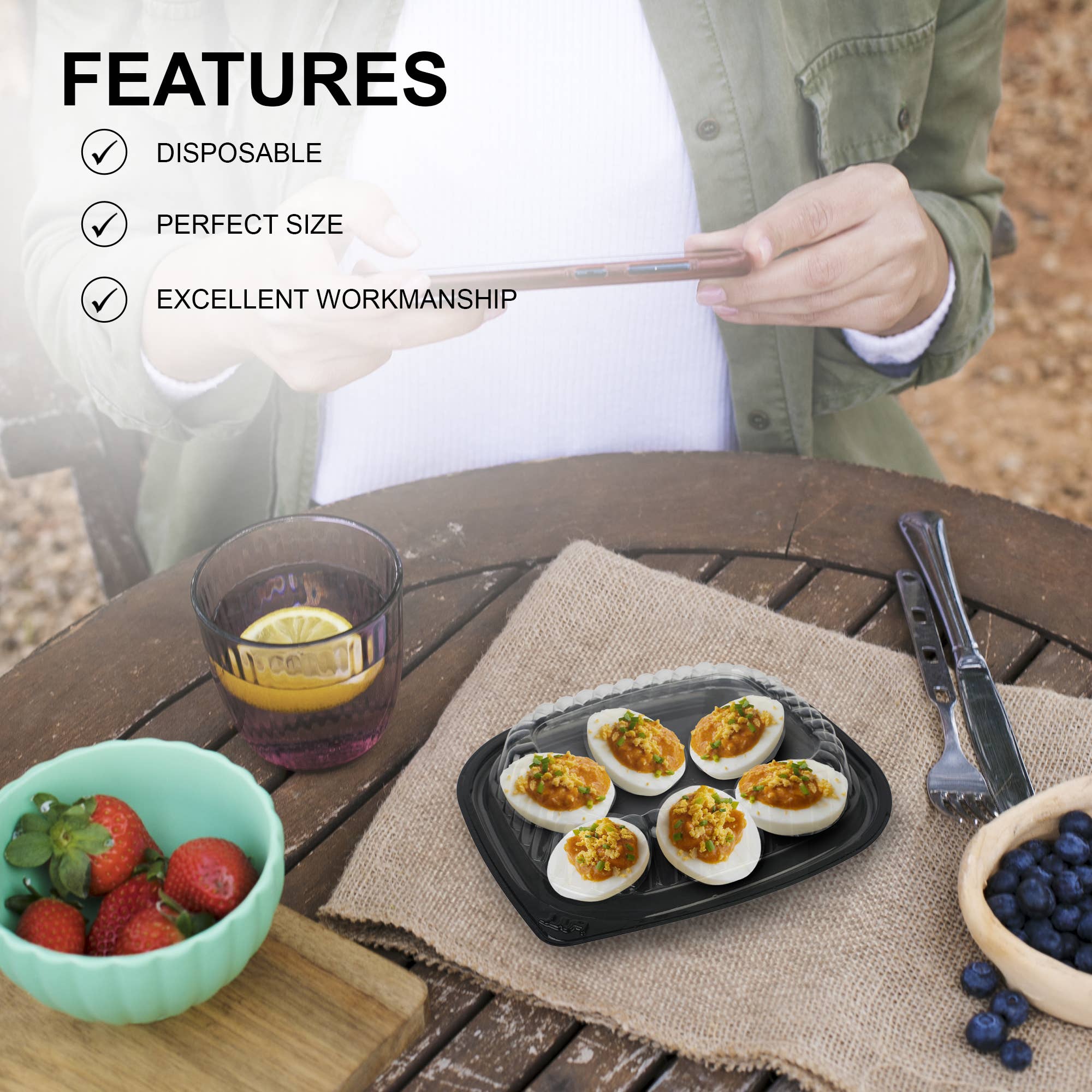 MT Products - Wholesale Appetizer Serveware - MT Products Plastic Deviled Egg Tray with Lid5