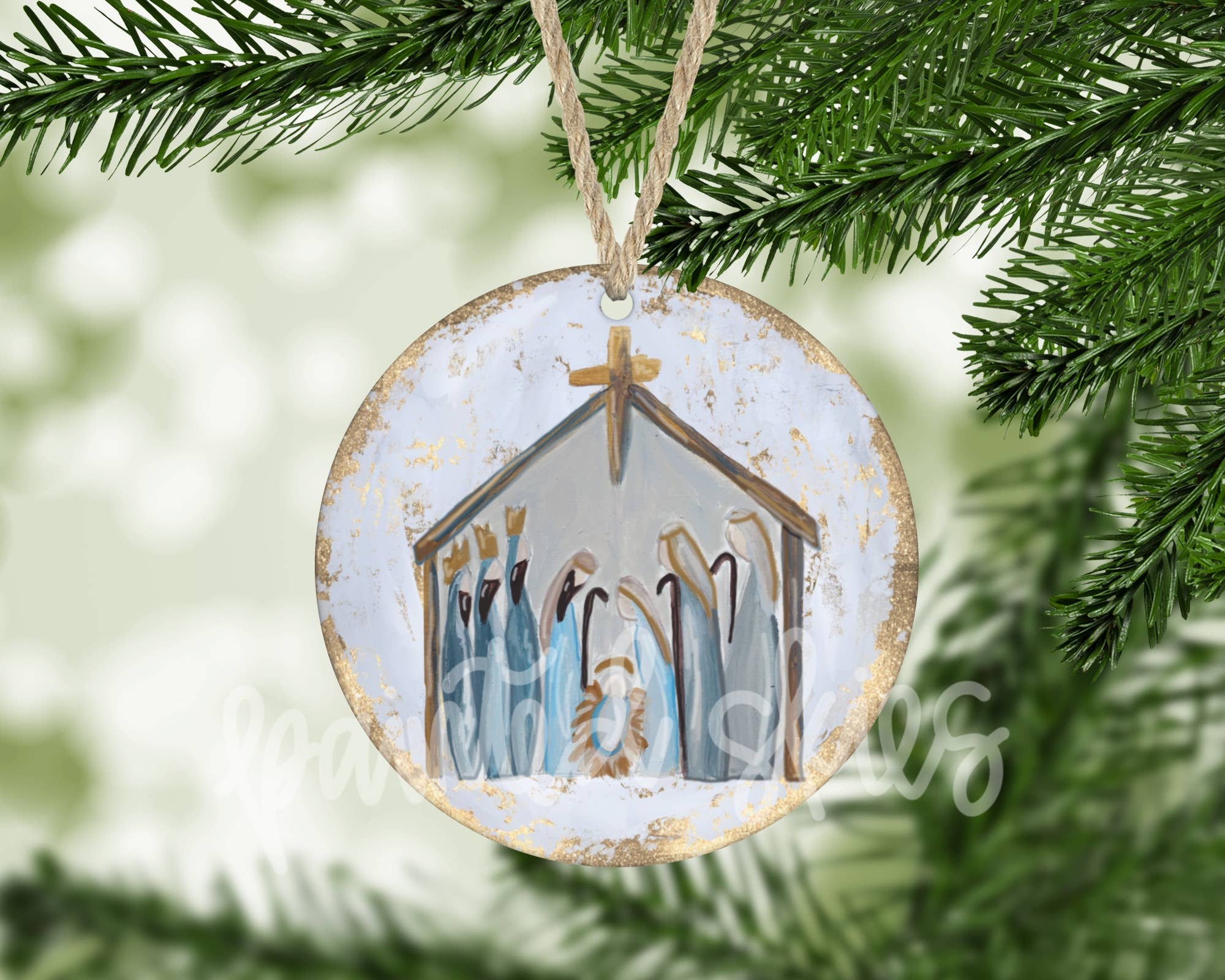 Painted Skies - Wholesale Ornament - Manger Nativity Scene Christmas Ornament