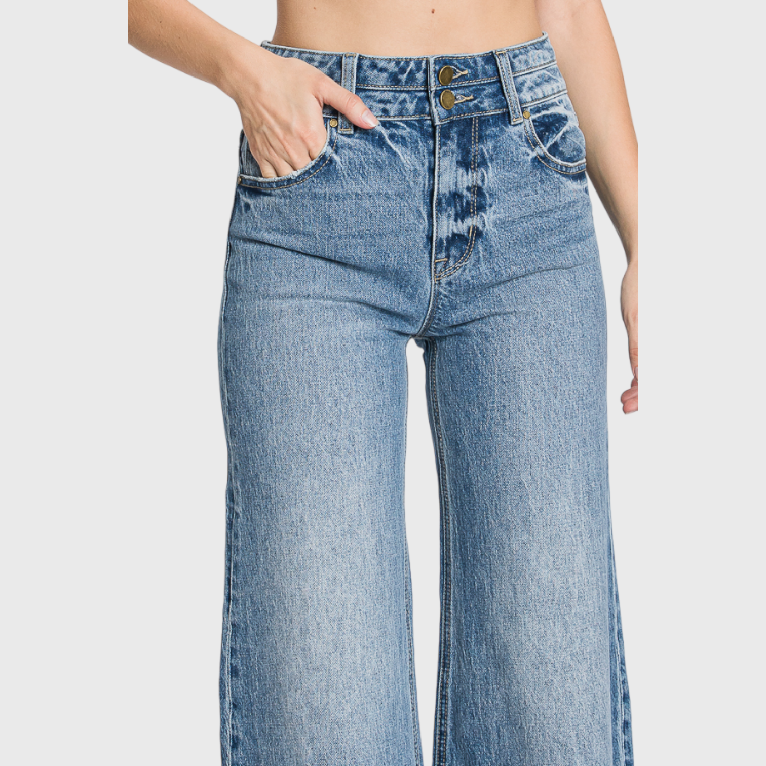Petra153 - Wholesale Jeans - Women's - P316WF-MD HIGH WAISTED COMFORT STRETCH VINTAGE WIDE LEG8